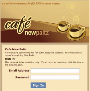 Cafe New Paltz cafenpsignin 298x300 Creating an exclusive online community for fallaccepted students